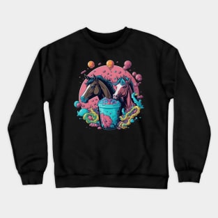 Stallion's Serenade: Harmonizing with Horse Majesty Crewneck Sweatshirt